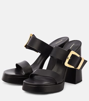 Mules Buckle Slide à plateforme en cuir | Proenza Schouler