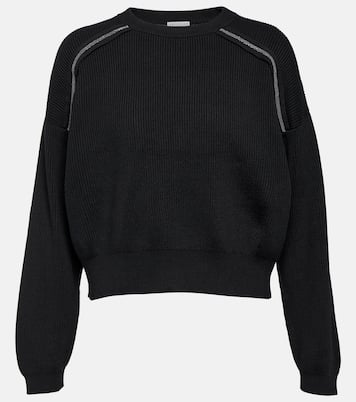Jersey de algodón adornado | Brunello Cucinelli