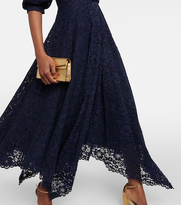 Vestido midi de encaje con cinturón | Costarellos
