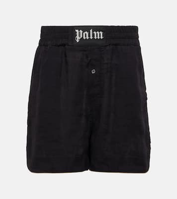 Shorts in lino con logo | Palm Angels
