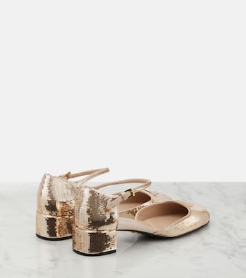 Escarpins en cuir à sequins | Prada