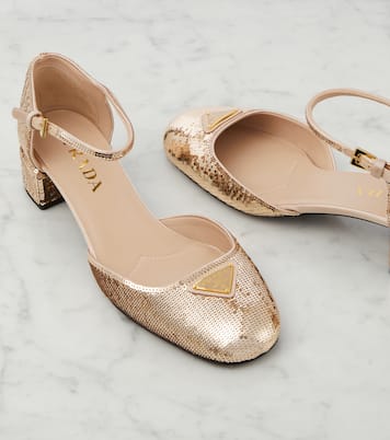 Escarpins en cuir à sequins | Prada