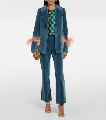 24/7 cotton velvet flared pants | La DoubleJ