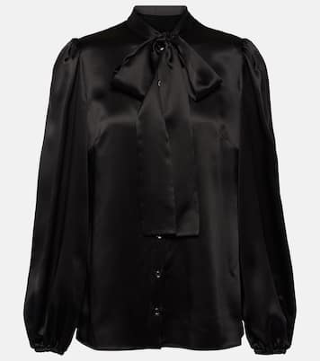 Bow-detail silk satin blouse | Dolce&Gabbana