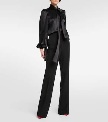 Bow-detail silk satin blouse | Dolce&Gabbana