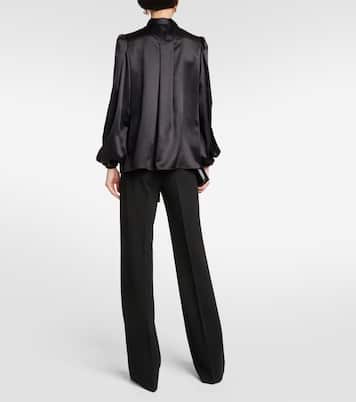 Bow-detail silk satin blouse | Dolce&Gabbana