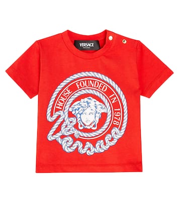 Baby Medusa cotton-blend jersey T-shirt | Versace Kids