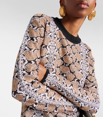 Snake-effect jacquard sweater | Balmain