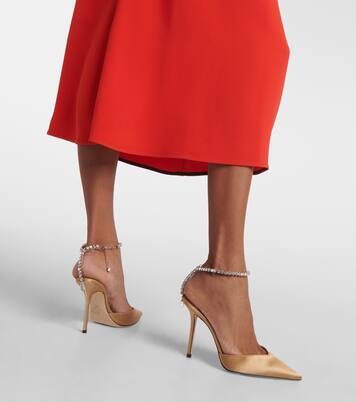 Saeda 100 embellished satin pumps | Jimmy Choo