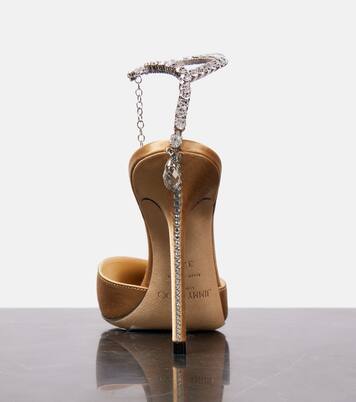 Saeda 100 embellished satin pumps | Jimmy Choo