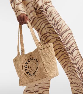 Cabas en raphia à logo | Stella McCartney
