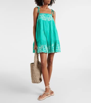 Colorblocked cotton minidress | Juliet Dunn