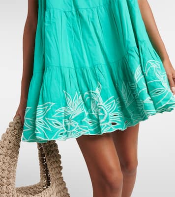 Colorblocked cotton minidress | Juliet Dunn