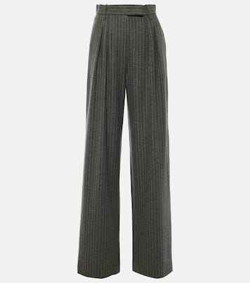 Pantaloni tapered gessati a vita alta | Alex Perry
