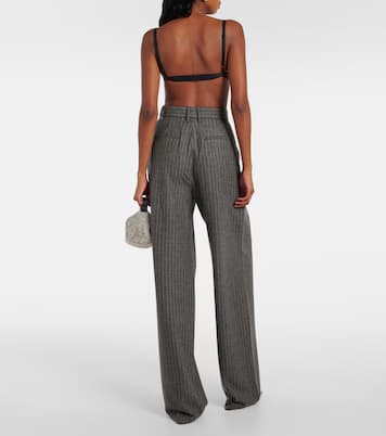 Pantaloni tapered gessati a vita alta | Alex Perry