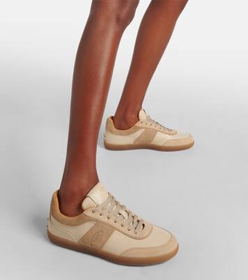 Tabs suede-trimmed leather sneakers | Tod's