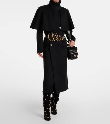 Cappotto doppiopetto in lana con cintura | Chloé