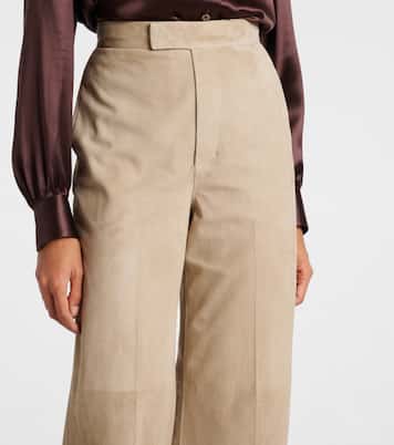 Pantaloni regular Dean in suede a vita alta | Ralph Lauren Collection