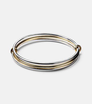 316L Stainless Steel Bangle Bracelet - Silver/Gold Two-Tone - Unisex