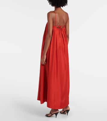 Abito lungo Heather in twill di seta | Asceno