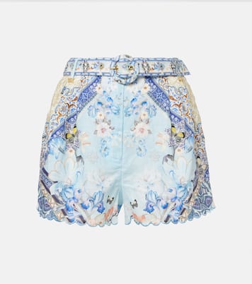 Shorts in lino con stampa floreale | Camilla
