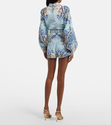 Shorts in lino con stampa floreale | Camilla