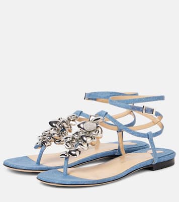 Verzierte Sandalen Puffy Heart aus Denim | Mach & Mach