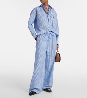 Pantalon ample Horsebit rayé en coton | Gucci
