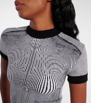 Top Morphing Pinstripe in jacquard di jersey | Jean Paul Gaultier