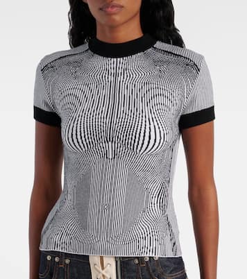 Top Morphing Pinstripe in jacquard di jersey | Jean Paul Gaultier
