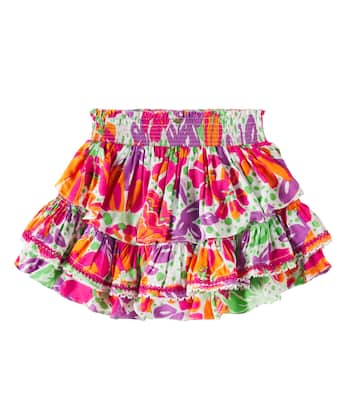 Gonna Ariane a balze con stampa floreale | Poupette St Barth Kids