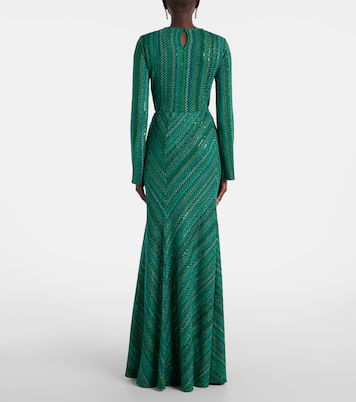 Jupe longue Zigzag en lamé | Missoni