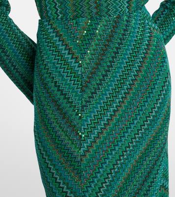 Jupe longue Zigzag en lamé | Missoni