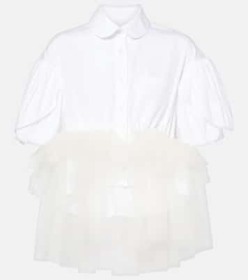 Camisa de algodón con ribete de tul | Simone Rocha