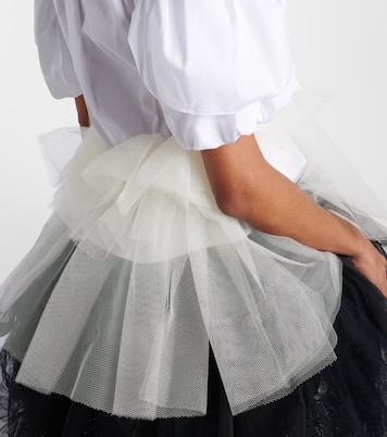 Camisa de algodón con ribete de tul | Simone Rocha