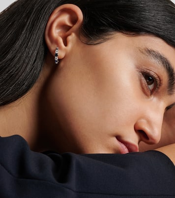 Classics 18kt white gold hoop earrings with sapphires and diamonds | Bucherer Fine Jewellery