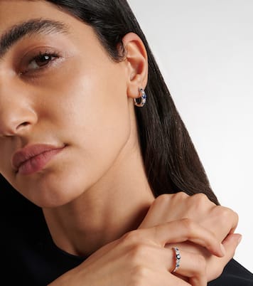 Classics 18kt white gold hoop earrings with sapphires and diamonds | Bucherer Fine Jewellery