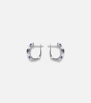 Classics 18kt white gold hoop earrings with sapphires and diamonds | Bucherer Fine Jewellery