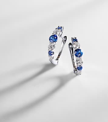 Classics 18kt white gold hoop earrings with sapphires and diamonds | Bucherer Fine Jewellery