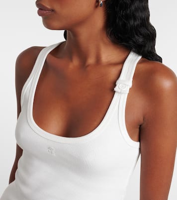 Tank top in maglia di cotone a coste  | Courrèges