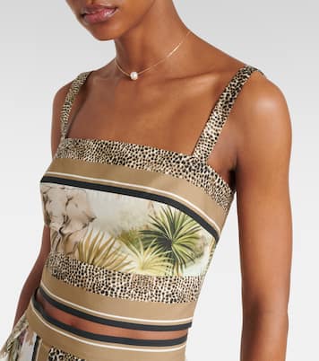 Crop top de algodón estampado | Elie Saab