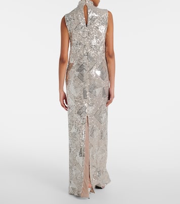 Abito lungo Miami con paillettes | Taller Marmo