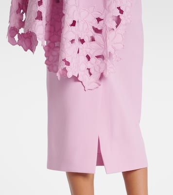 Cape-detail wool-blend midi dress | Oscar de la Renta