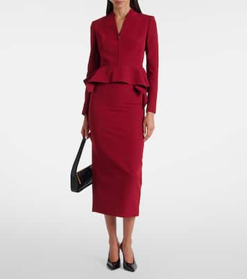 Pencil crêpe midi skirt | Roland Mouret