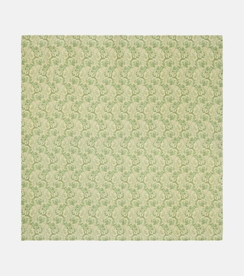 Iris floral printed linen tablecloth | Cabana