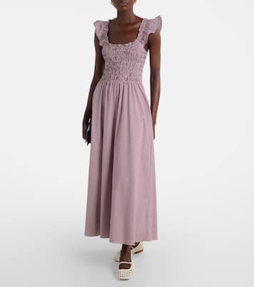 Eudora shirred cotton-blend maxi dress | Faithfull