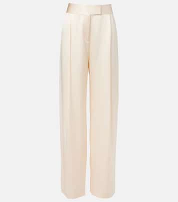 Pantalones rectos de satén de seda | The Sei