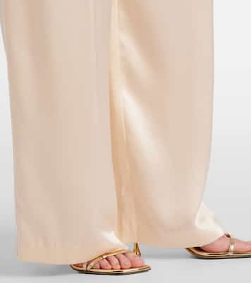 Pantalones rectos de satén de seda | The Sei