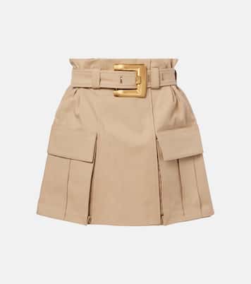 Minigonna in gabardine di cotone con cintura | Balmain