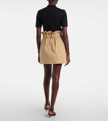 Minigonna in gabardine di cotone con cintura | Balmain